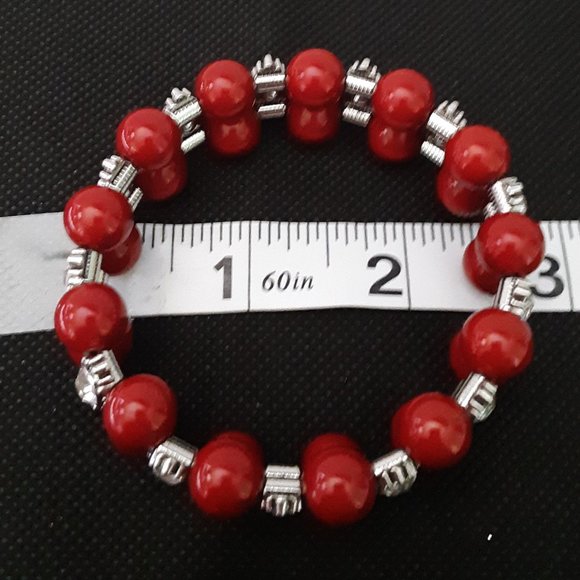 Paparazzi Stretch Bracelet Sets and Red Bead Rhinestone Bracelet - Picture 7 of 7